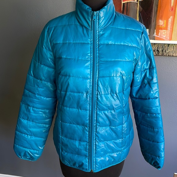 Relativity Jackets \u0026 Coats | Relativity Deep Turquoise Shiny Zip Front Puffer Jacket. Small. | Color: Blue | Size: S | Packsmack's Closet